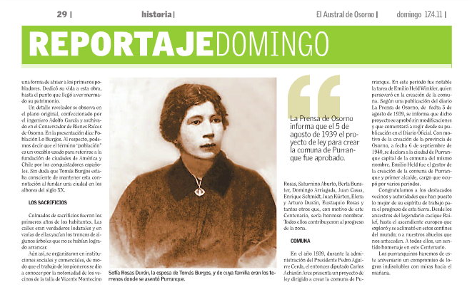 Sofía Rosas Durán, esposa de Tomás Burgos Sotomayor