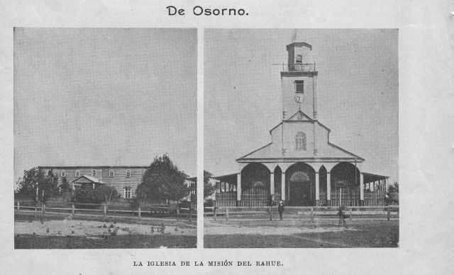 La iglesia de la Misión del Rahue en el año 1909